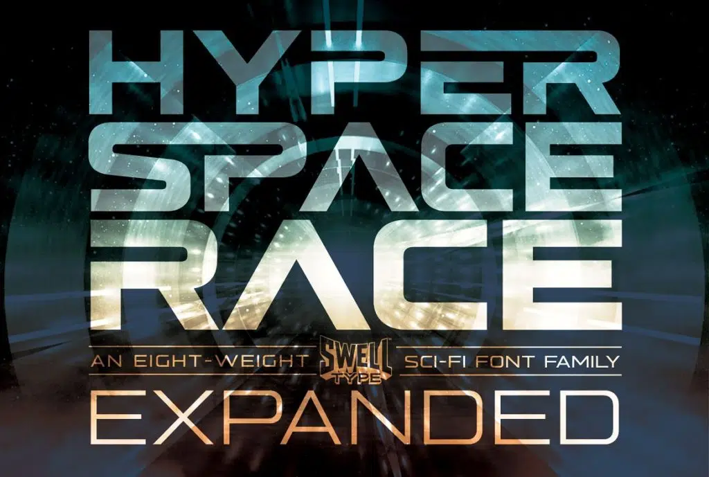 Hyperspace Race Expanded sci-fi font