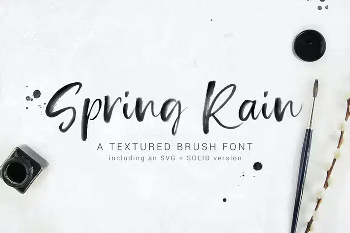 Spring Rain Watercolor Brush Font 