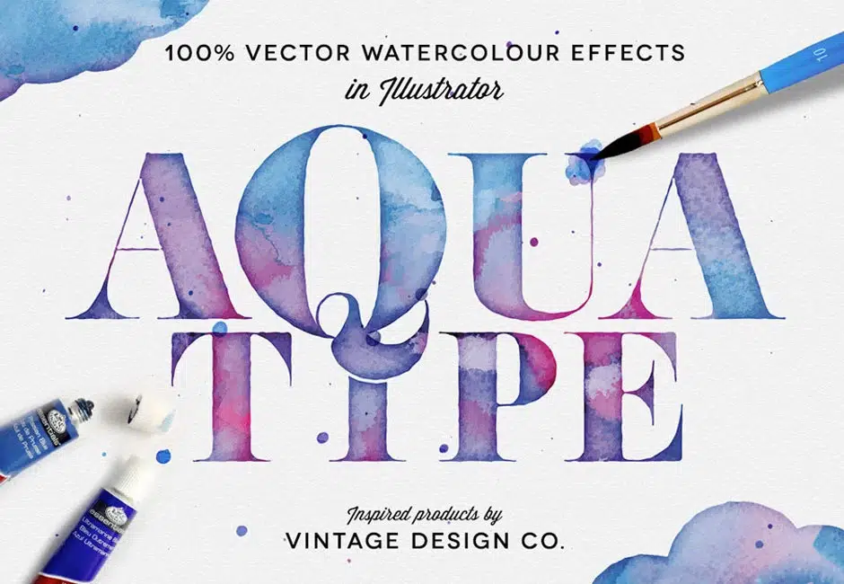 AquaType – Vector Watercolor Effects