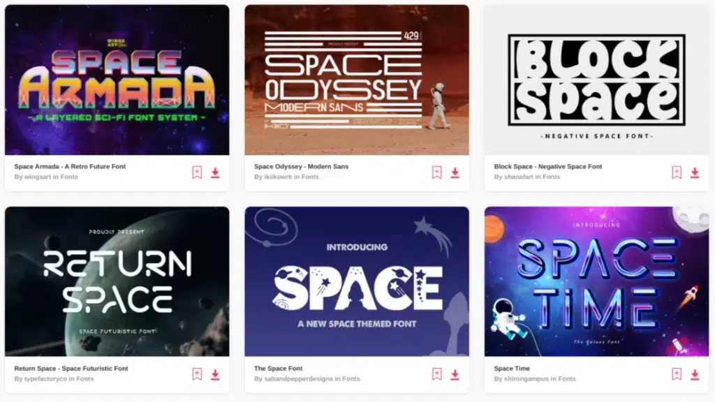 Space-like Fonts. Image credit: Envato.
