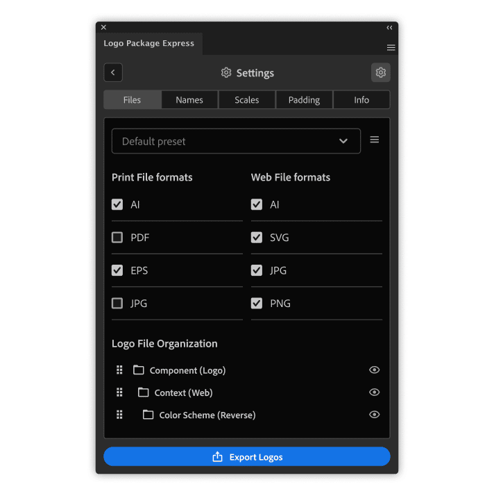 Logo Package Express Settings