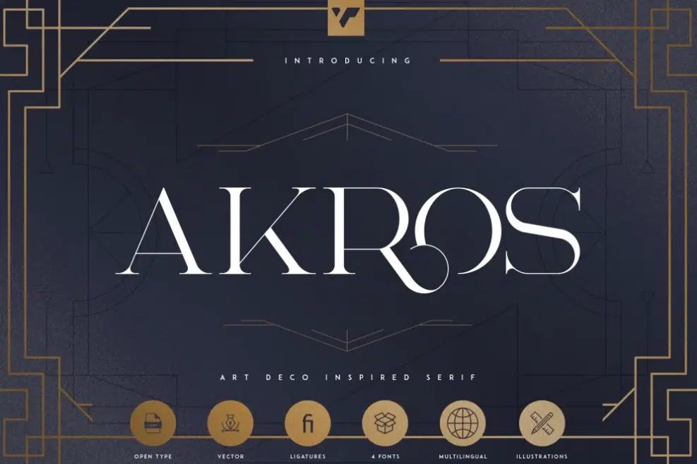 Akros Art Deco font