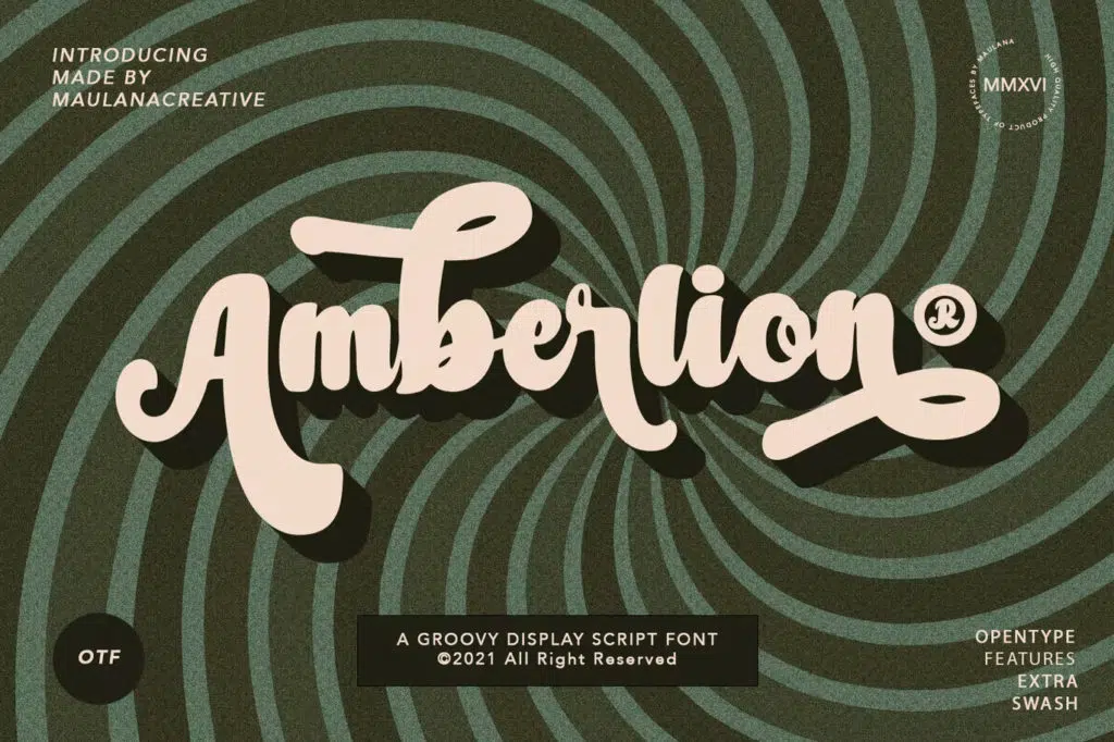 Amberlion Groovy Diplay Script Font