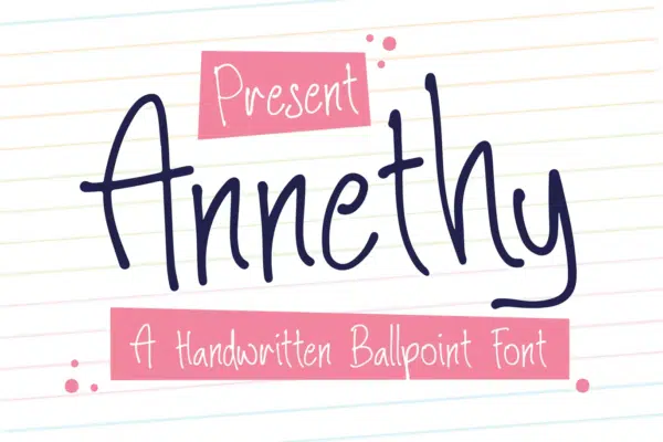 Annethy — A Handwritten Ballpoint Font