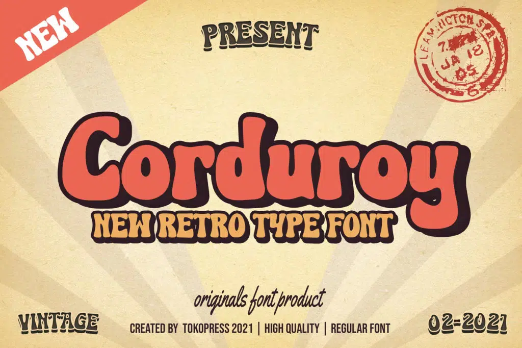 Corduroy - Classic Groovy font