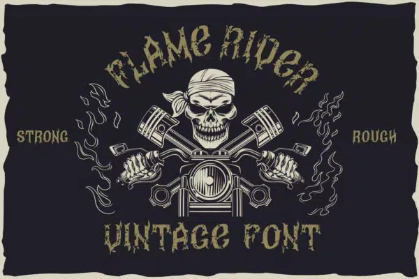 Flame Rider Vintage Font