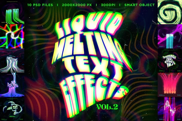 Liquid Melting Text Effects Vol.2