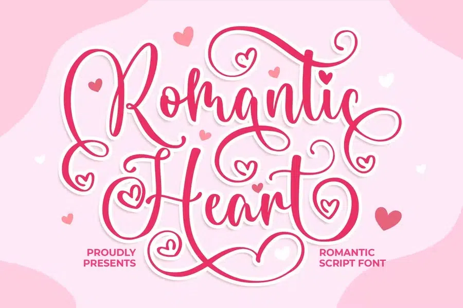 Romantic Heart a Romantic Script Font