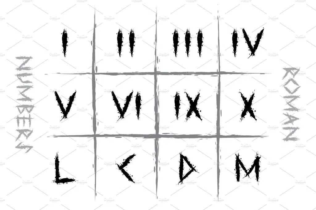 Runic roman numbers date tattoo