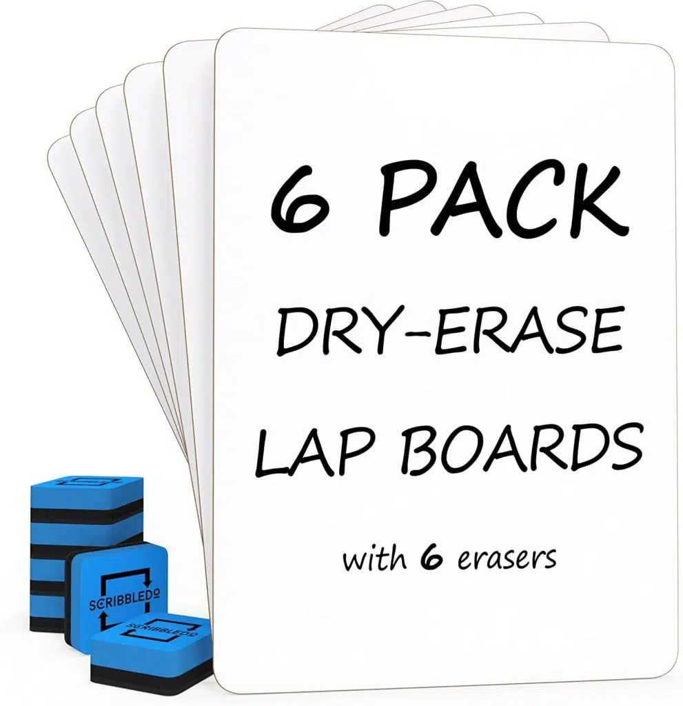 Scribbledo 6 Pack Dry Erase Small White Board 