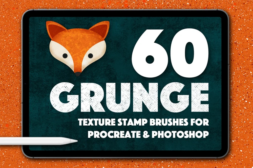 Grunge Texture Stamps for Photoshop and Procreate