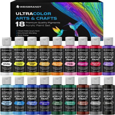 Nicpro Kid Art Set, 24 Colors Acrylic Paint，Complete Painting Supplies