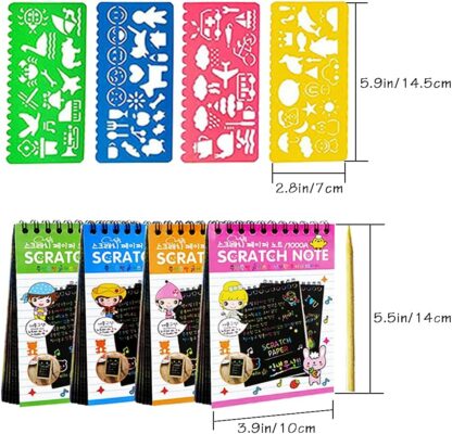 Scratch Art Paper Set, 30 Piece Rainbow Magic Scratch Paper Craft Kit for  Kids Black Scratch Off Art Crafts Notes Boards Sheet with 3 Wooden Stylus 4  Drawing Stencils for Birthday Party