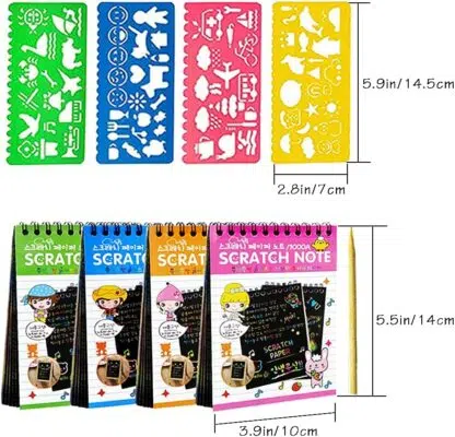 16 Packs Scratch Arts and Craft Notebook