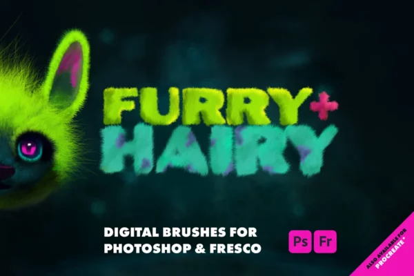 Furry + Hairy Photoshop Brushes