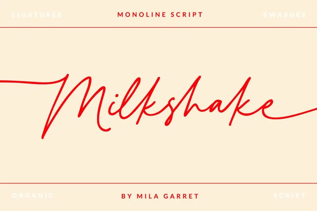 Milkshake Modern Monoline Script