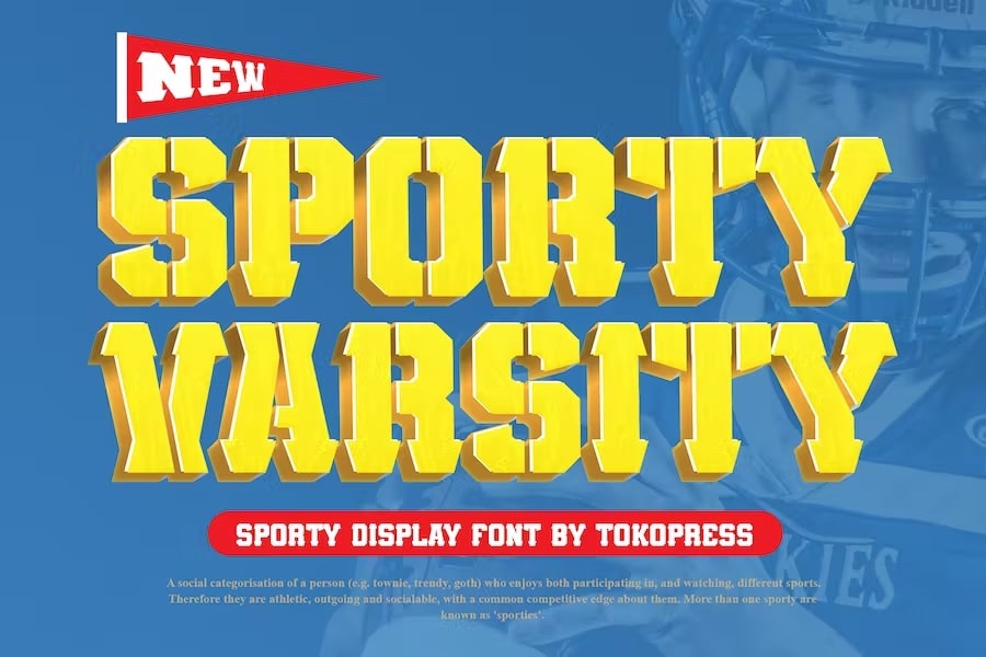 Sporty Varsity - Stencil Font