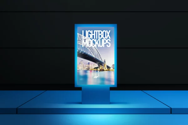 3D Lightbox Poster Outdoor Mock-up
