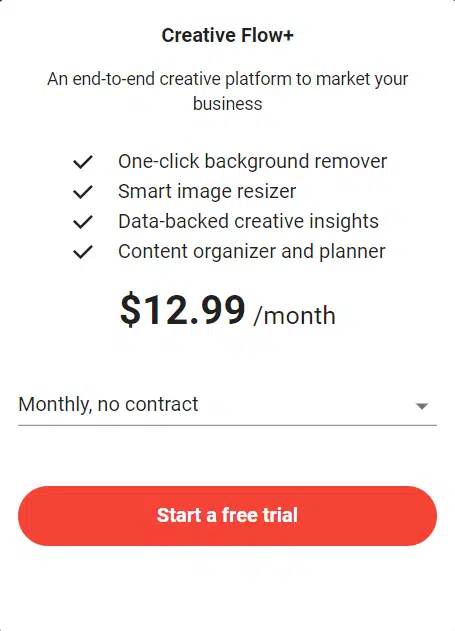 Creative Flow Monthly Pricing