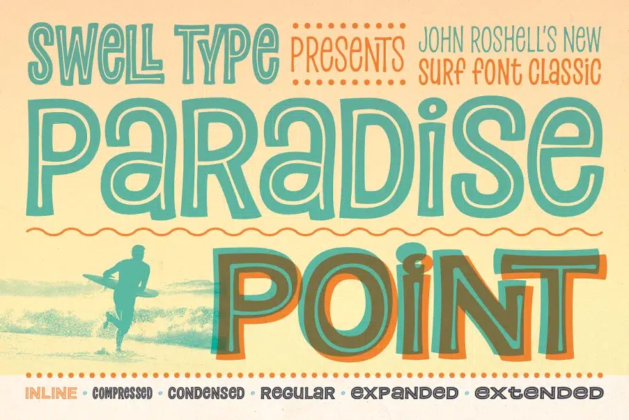 Paradise Point Inline Surf Font
