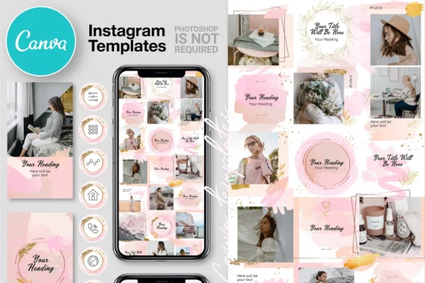 Pink Puzzle CANVA Instagram Template