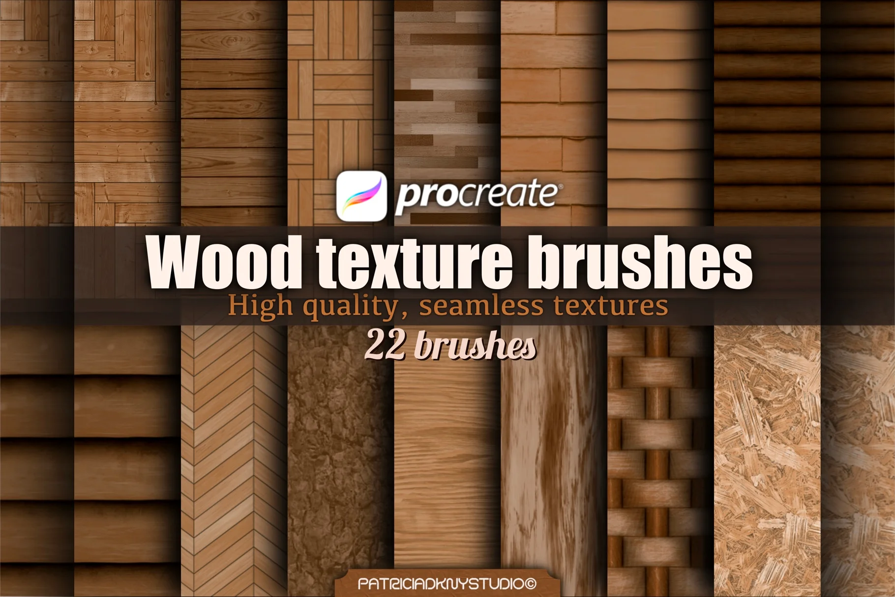 Wood Textured Procreate Brushes