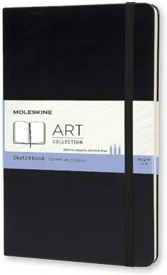 Pentalic - 5.5x 8 Hardbound Sketchbook, 110 Sheets, Black