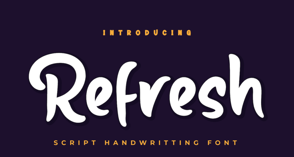 refresh script handwriting font