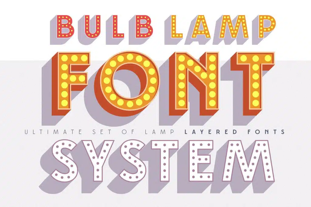 Layered font set 3D Bulb lamp