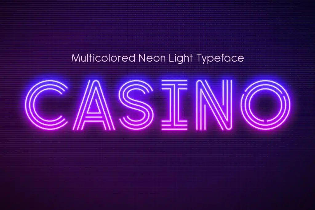 Realistic neon light alphabet
