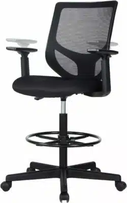 bonVIVO Standing Desk Chair - Ergonomic Chair for Tall Office Desks w/Back  Support and Handles for Posture and Balance - Work from Home High Stool 