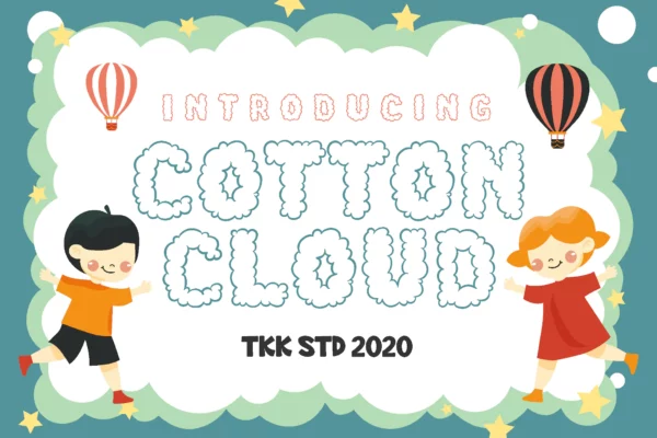 cotton cloud kids cute font