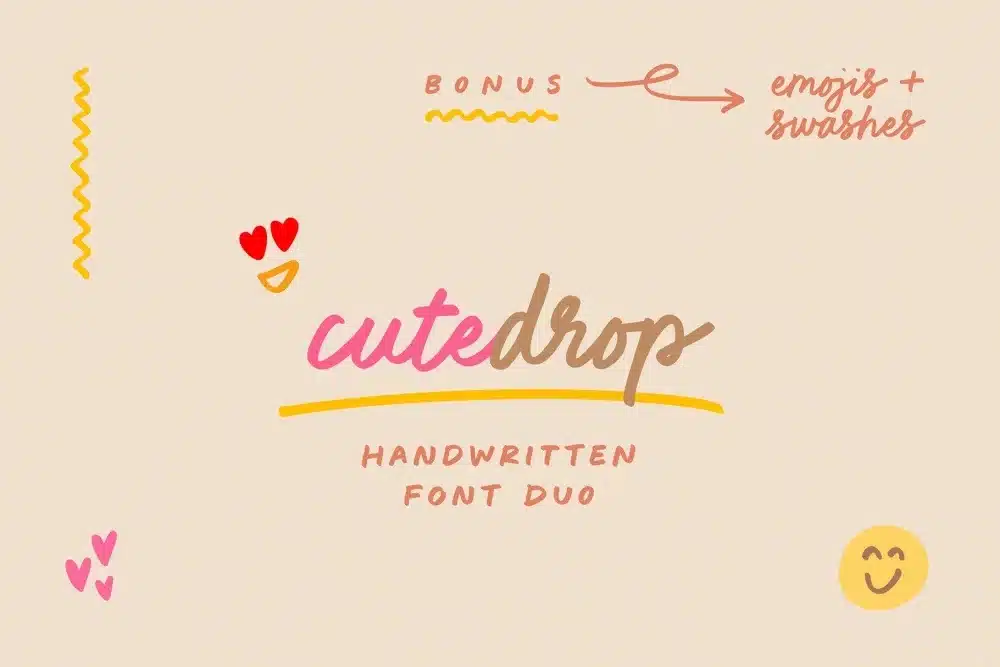 CuteDrop Handwritten Font Duo & Symbols
