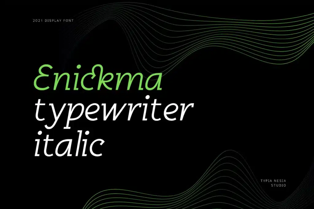 Enickma - Techno Typewriter Italic Font