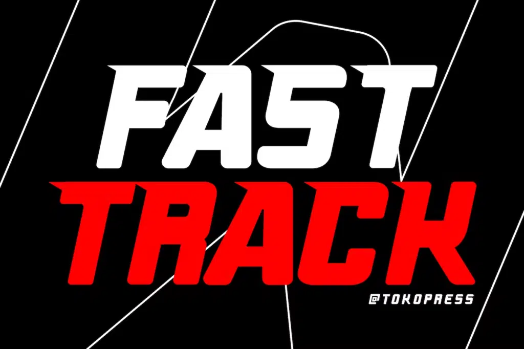 FAST TRACK - racing gaming font