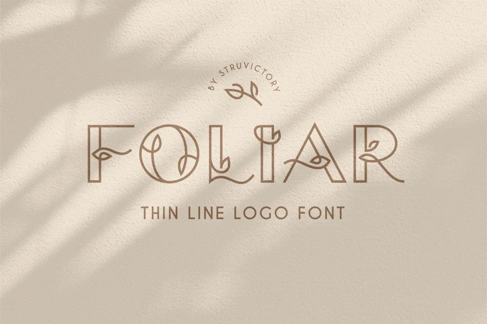 Foliar – Thin Line Logo Font