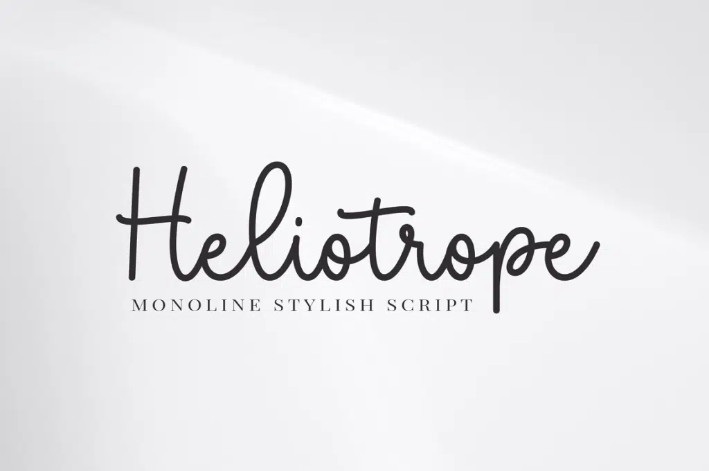 Heliotrope monoline stylish script