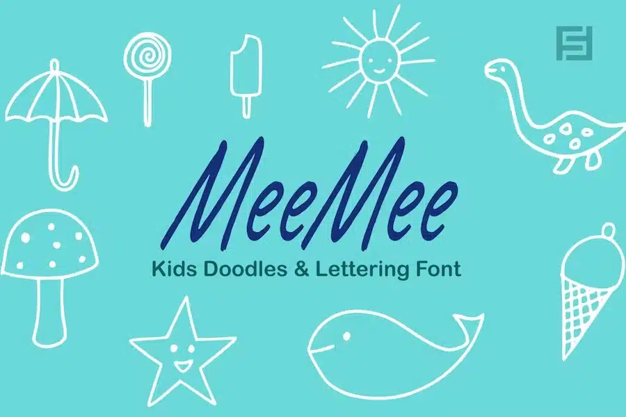 MeeMee Kids Doodles Icons & Lettering Font