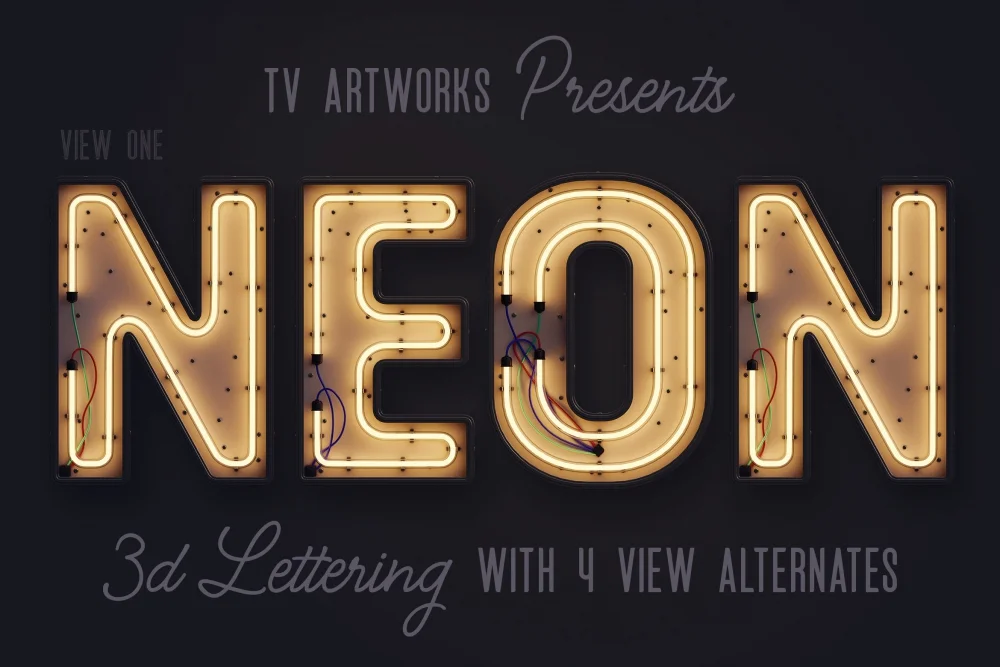Modern Neon 3D Lettering