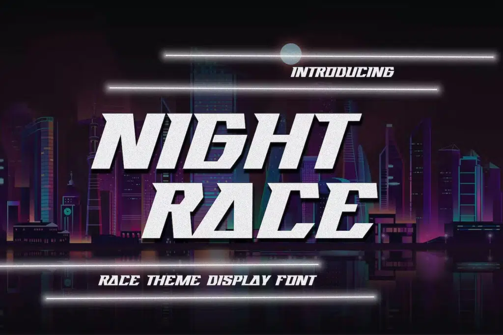 NIGHTRACE - Race Theme Display Font