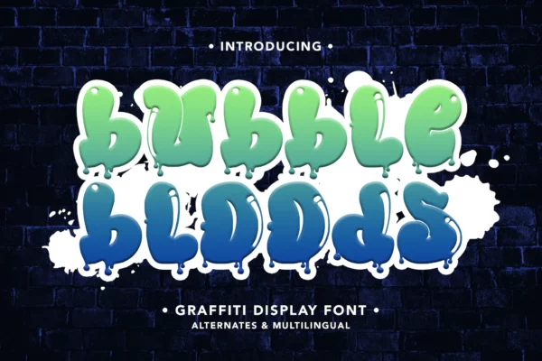 BubbleBloods - Graffiti Display Font