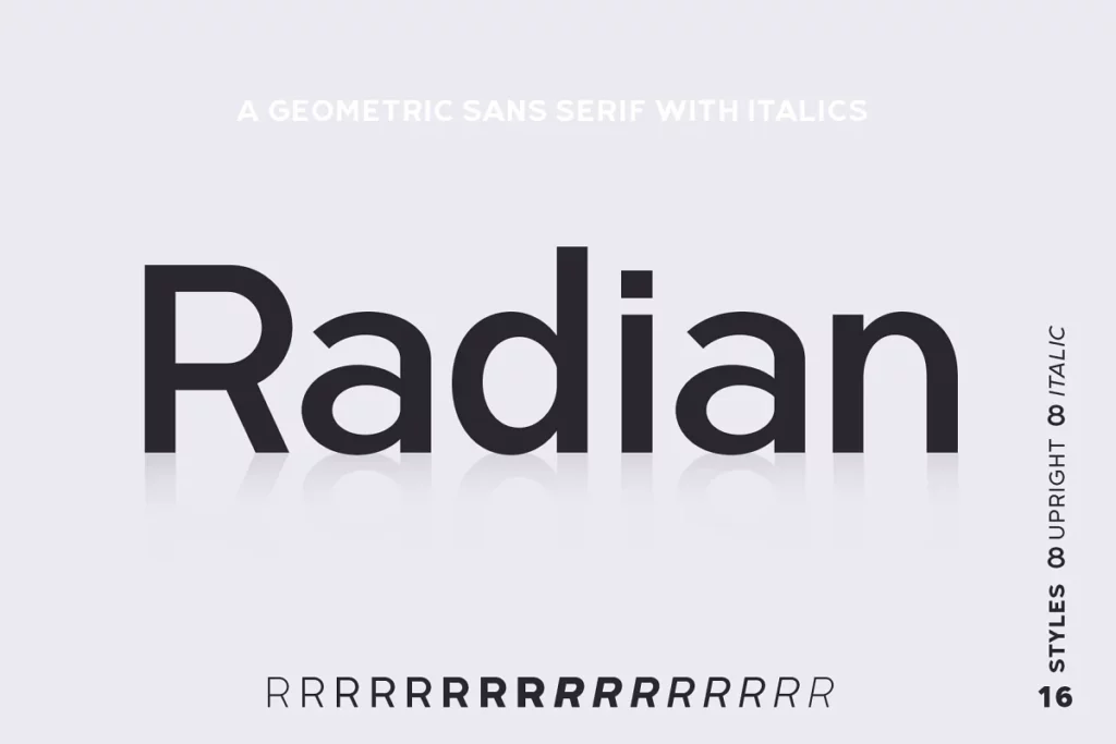 Radian | A Geometric Sans Serif