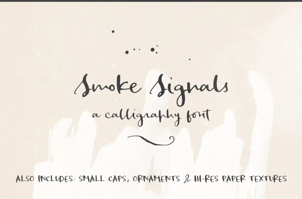 Smoke Signals script font and extras