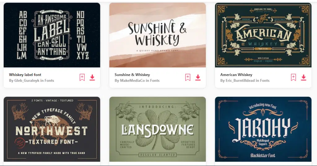 best whiskey fonts