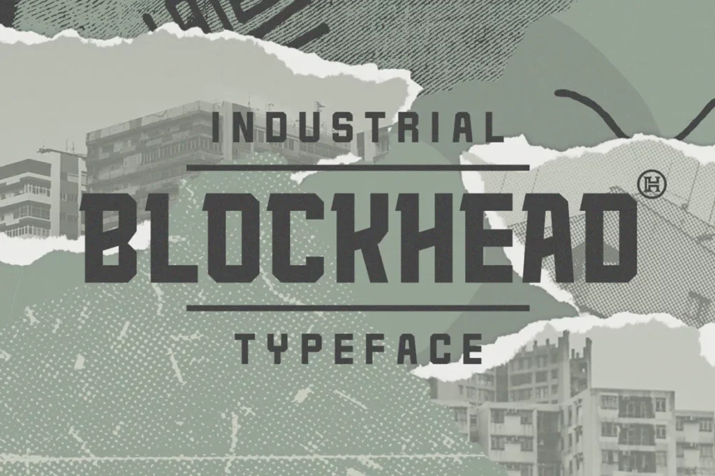 Blockhead Typeface|Bold Geometric Font