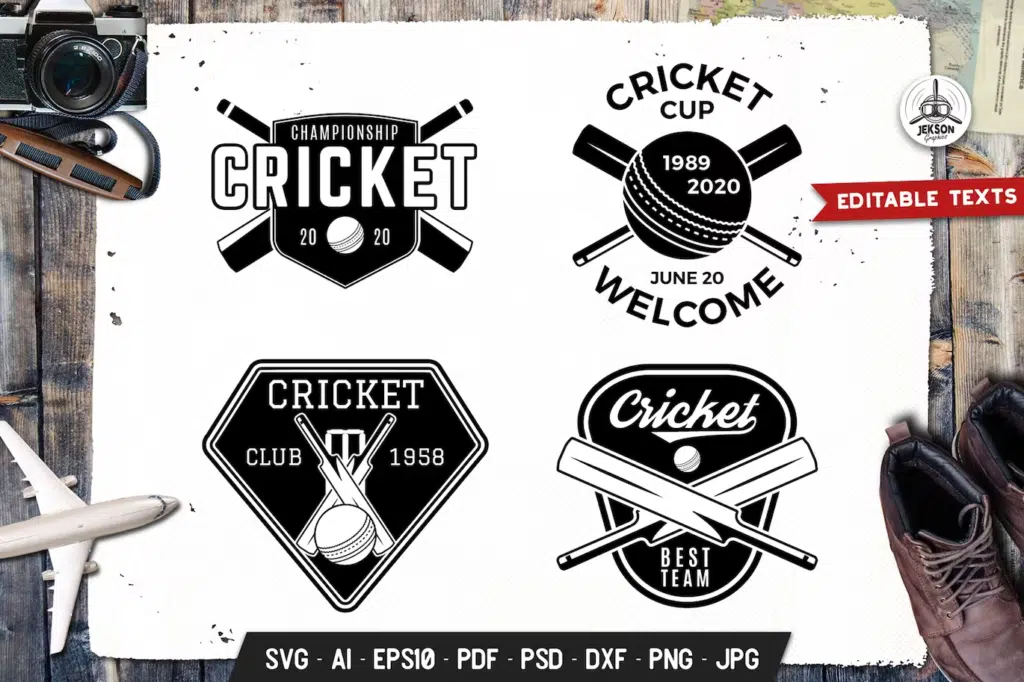 Cricket Logos Templates Set