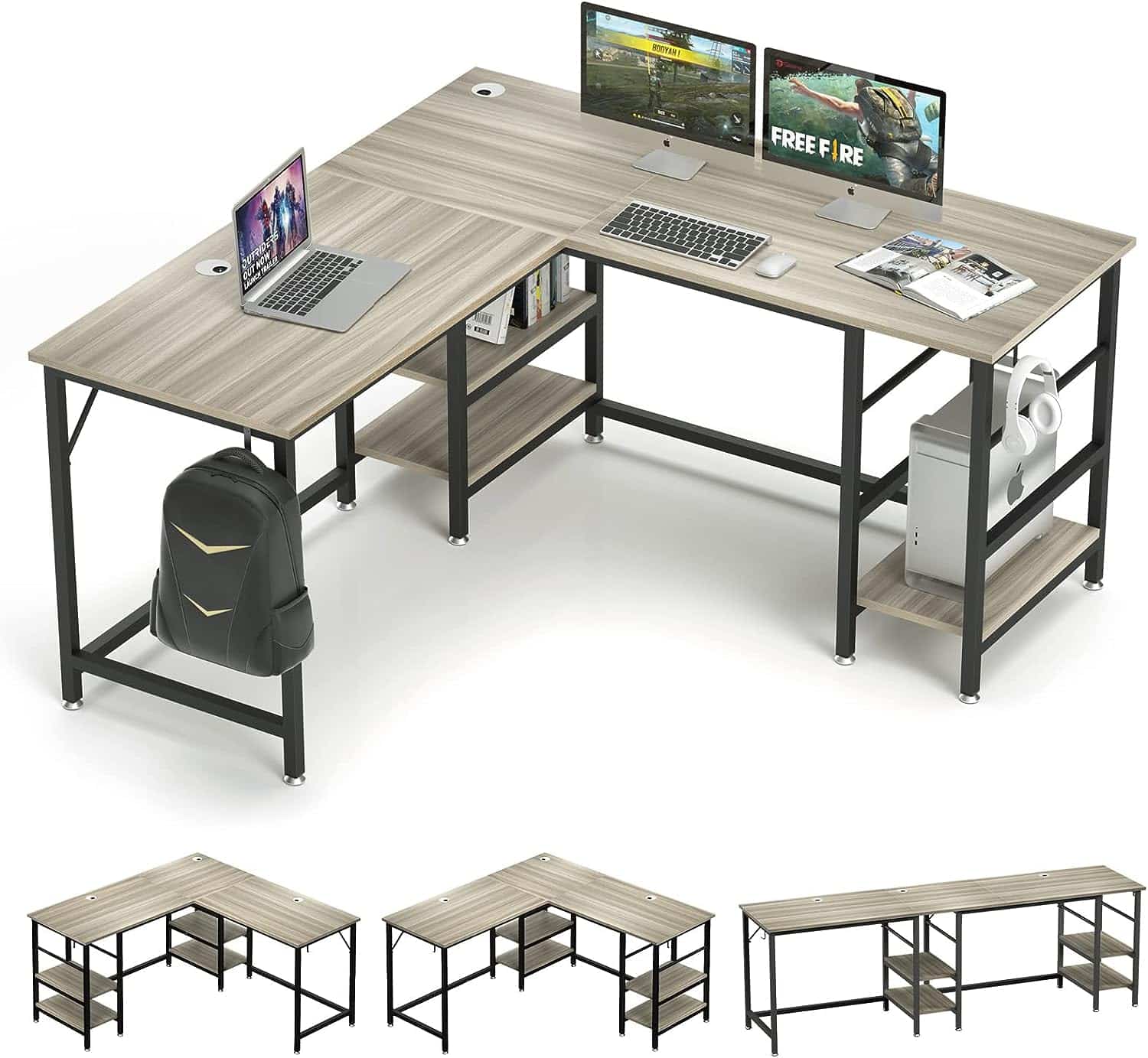 JSungo L Shaped Desk With Storage 