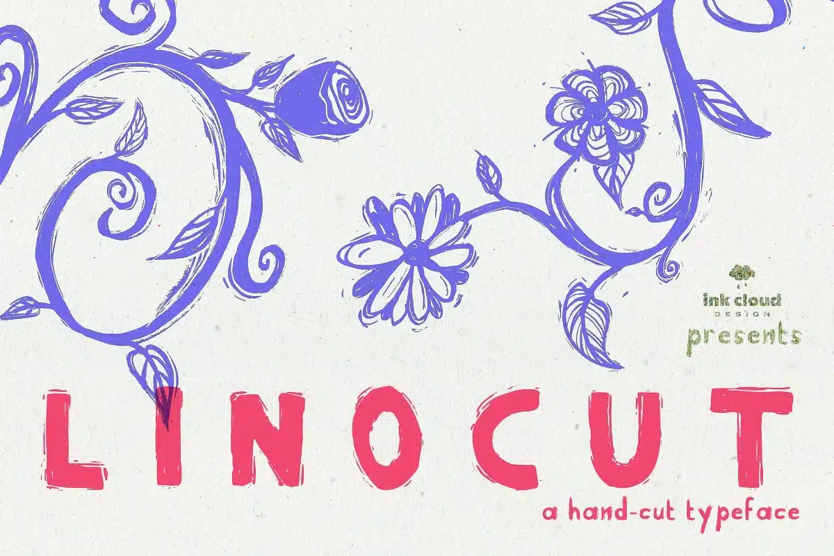 Linocut Handmade Script Font Kid