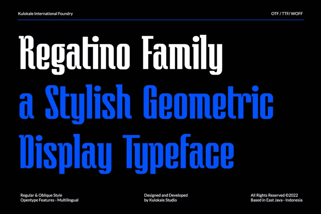 Regatino Geometric Display Font