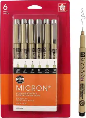 Set of 10 Black Micro-Pen Fineliner Ink Pens, Anti-Bleed & Waterproof  Archival Ink,Brush & Calligraphy Tip Nibs - Artist Illustration, Office  Documents, Scrapbooking, Technical Drawing